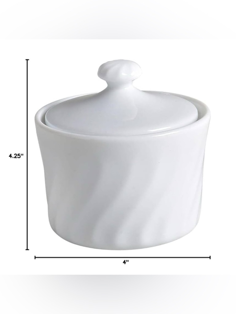 Corning White Covered Sugar Bowl